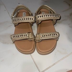 Steve Madden Metallic Gold Sandals with Studded Straps